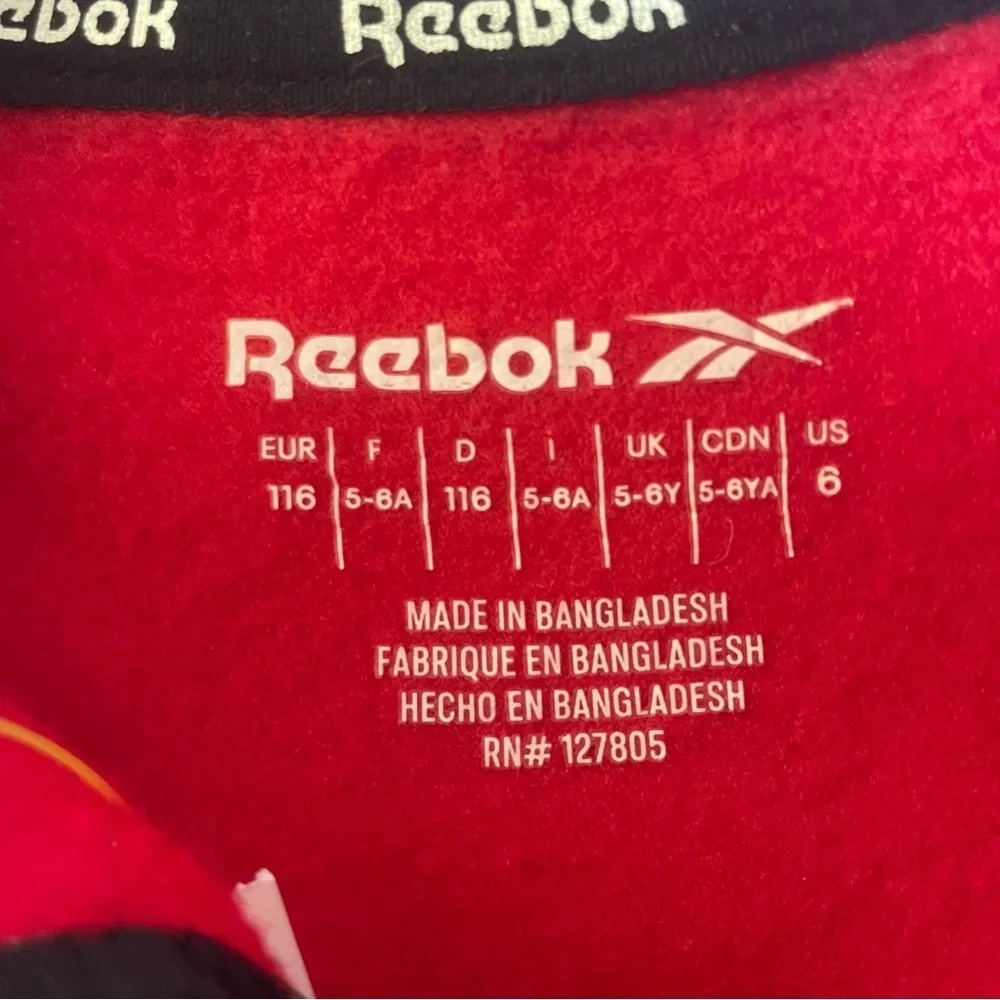 Reebok Red and Black Jacket zip up hoodie size 6